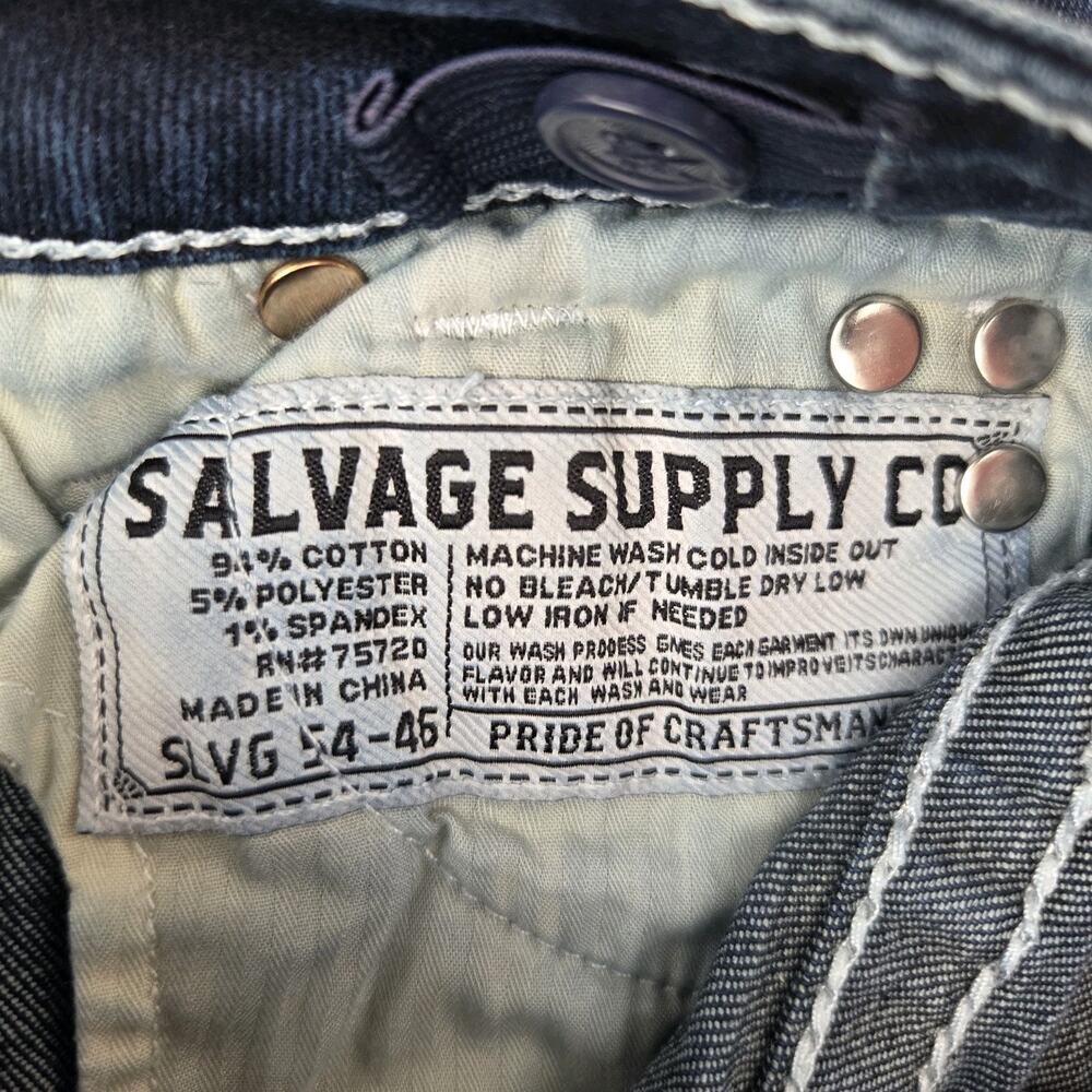 Salvage Supply Co. Buckle Jeans, Reckless Straight, Youth Size 8 Whiskers - Picture 5 of 10